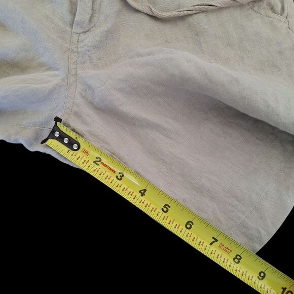 100% Linen Shorts Modest Drawstring Pockets Flax sz 8 JONES & CO. JONES NEW YORK - Picture 12 of 16